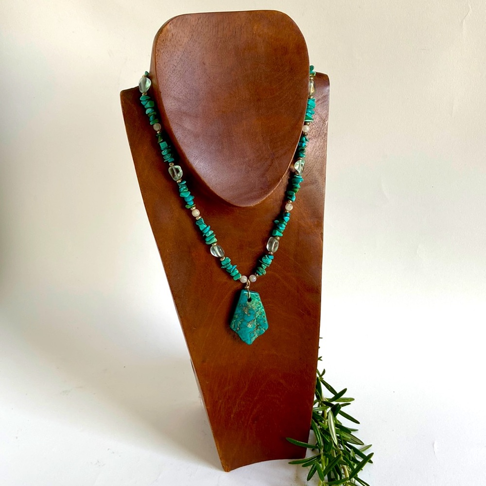 Vintage Turquoise and Moonstone Necklace